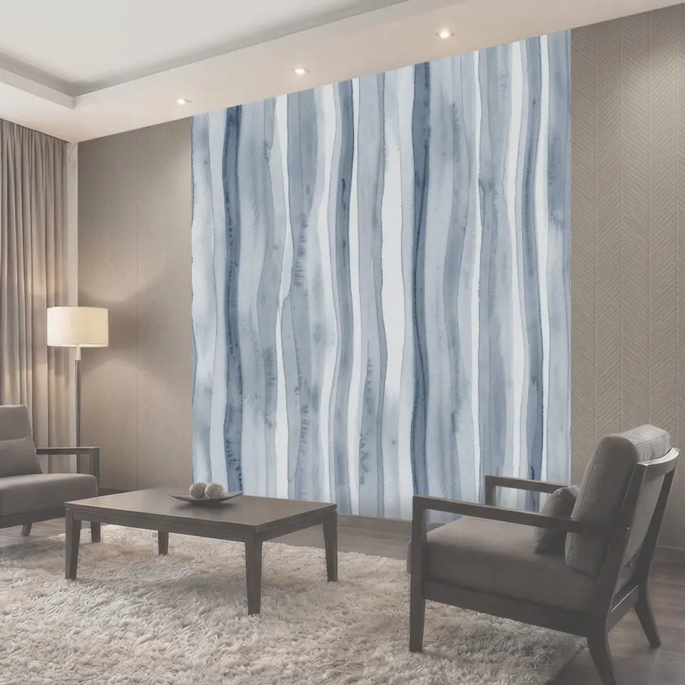 Фотообои Акварельные вертикальные полосы в голубых тонах