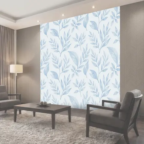 Фотообои Нежный ботанический паттерн с листьями