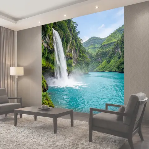 Фотообои Водопад в тропических горах