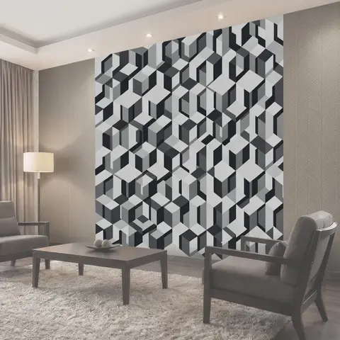 Фотообои Кубический 3D-лабиринт в шахматном рельефе