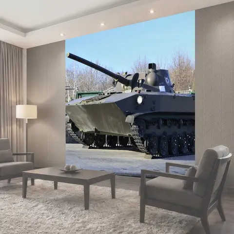 Фотообои Танк, день защитника, плавающий танк