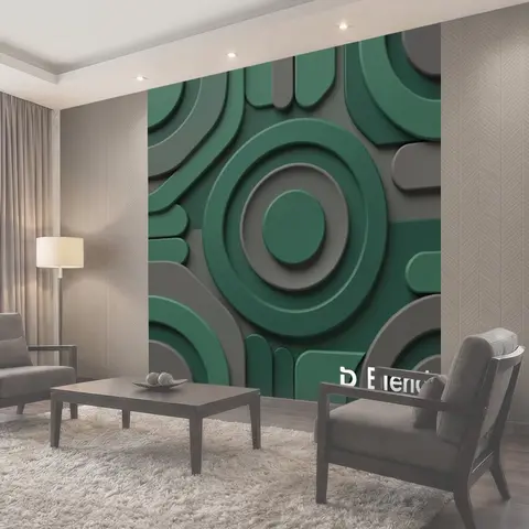 Фотообои Абстрактные 3D круги и волны