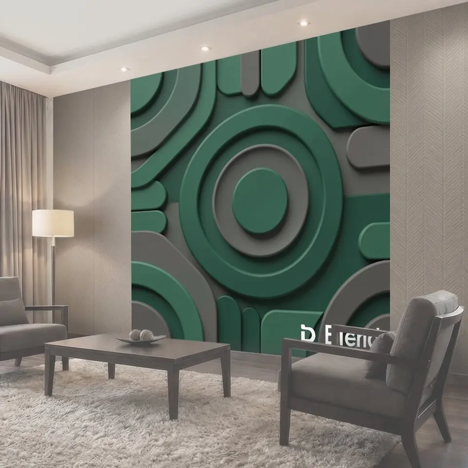 Фотообои Абстрактные 3D круги и волны