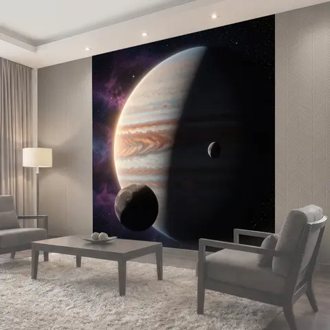 Фотообои Газовый гигант и две луны