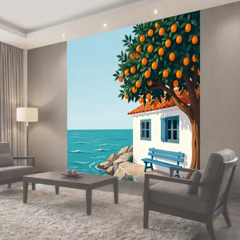 Фотообои Средиземноморский дом у моря