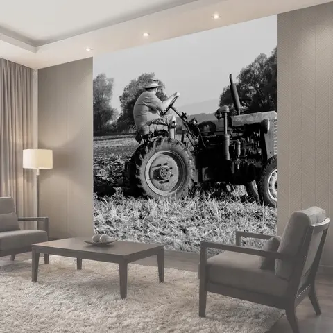 Фотообои Поле, трактор, трактористом