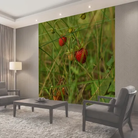 Фотообои Клубника земляника в траве
