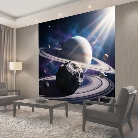 Фотообои Космические планеты и кольца