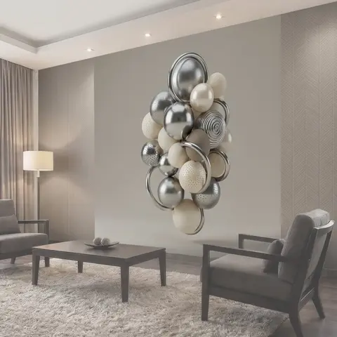Фотообои Абстрактная композиция из сфер и колец
