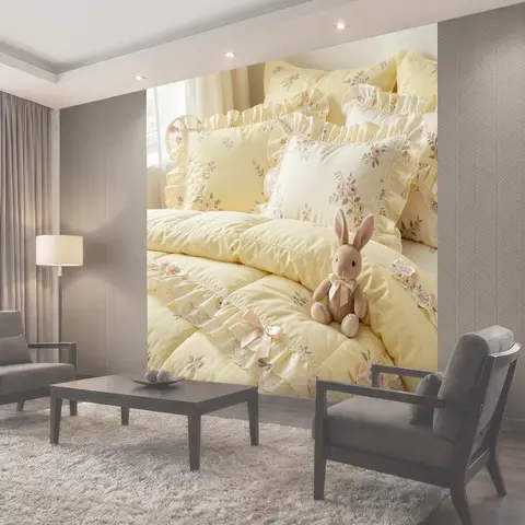 Фотообои Нежный текстиль с кроликом