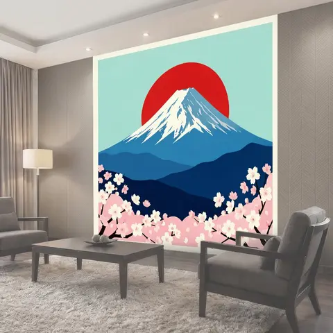 Фотообои Фудзи и сакура в Японии