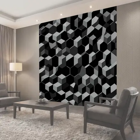 Фотообои Кубический 3D-паттерн из шестиугольников
