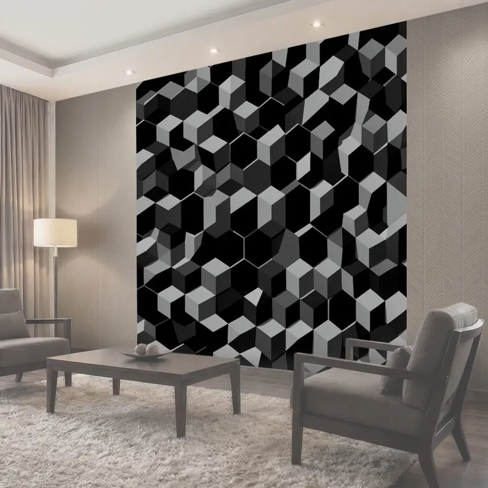 Фотообои Кубический 3D-паттерн из шестиугольников