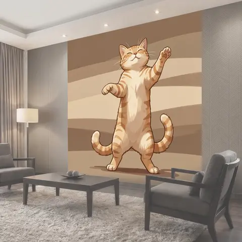 Фотообои Улыбающийся рыжий кот