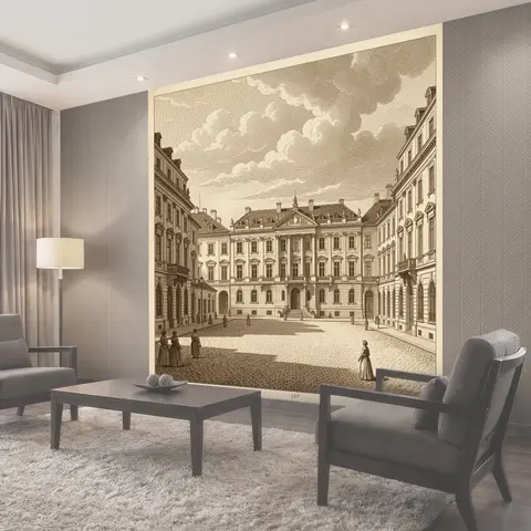 Фотообои Старинный дворцовый двор с особняками