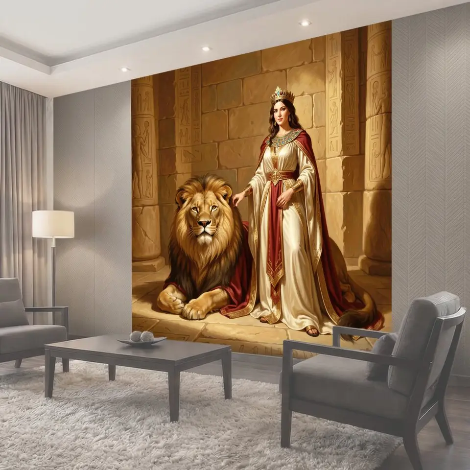 Фотообои Египетская царица со львом