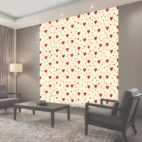 Фотообои Красные сердца и точки