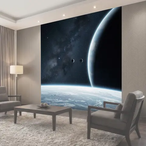 Фотообои Космос с планетой и звездами