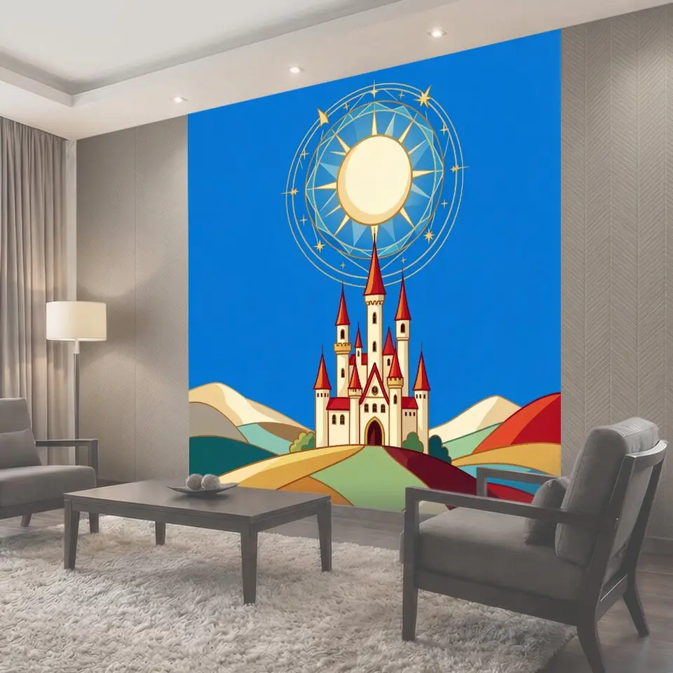 Фотообои Волшебный замок и солнце