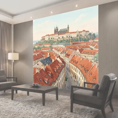 Фотообои Старый европейский город с собором
