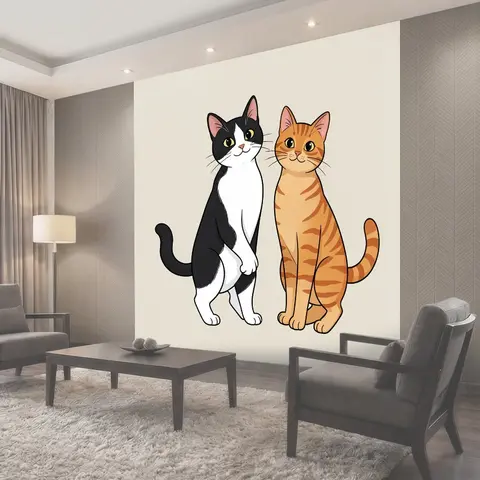 Фотообои Два кота рядом