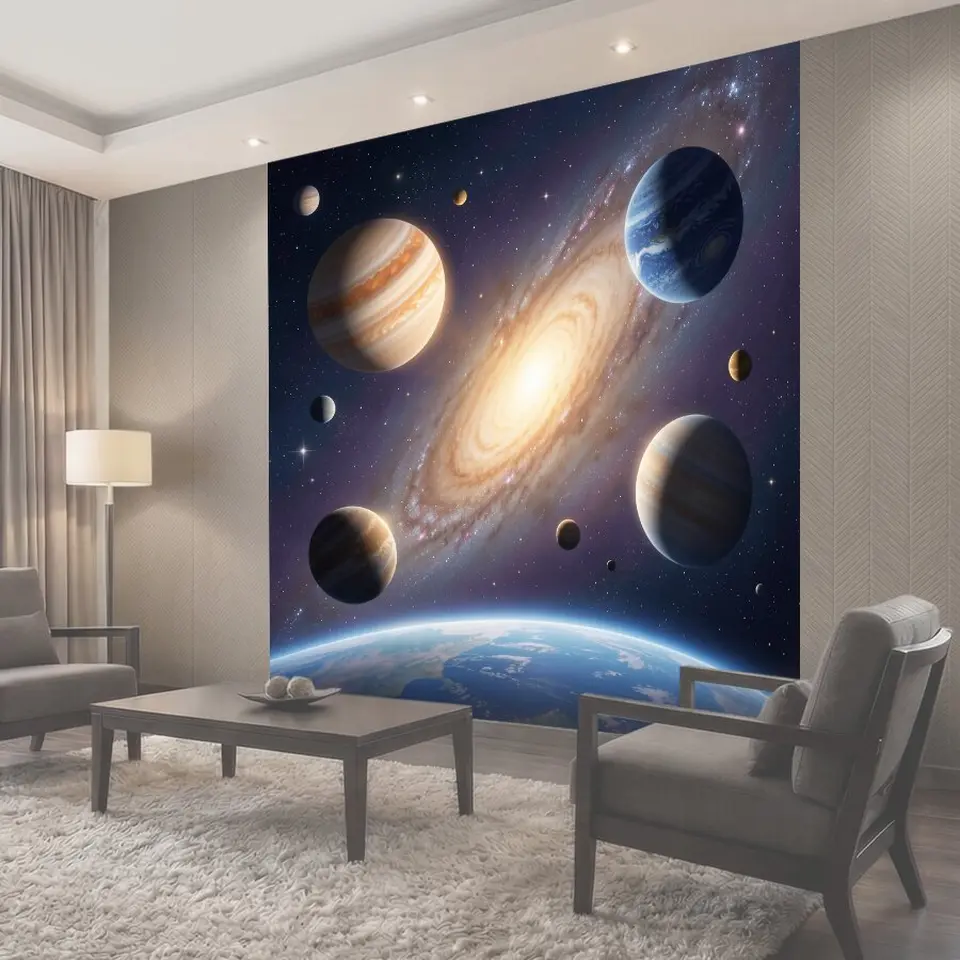 Фотообои Космос с планетами и галактикой