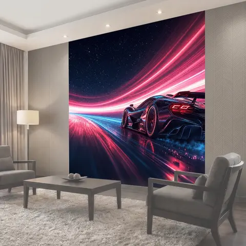 Фотообои Гоночный автомобиль в движении Гонки Картинка для детей