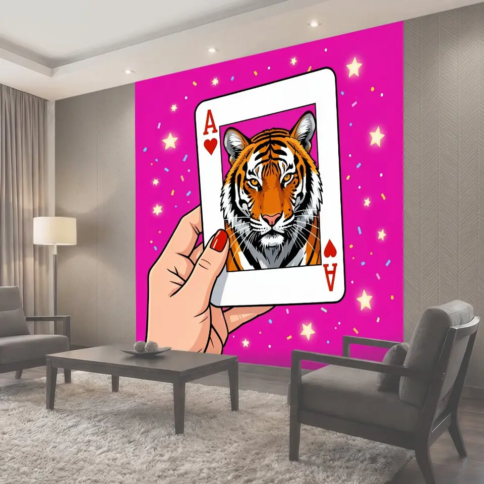 Фотообои Тигр на игральной карте