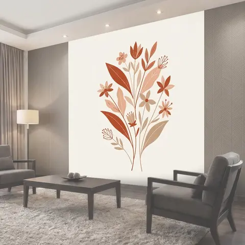 Фотообои Абстрактные ветви с цветами