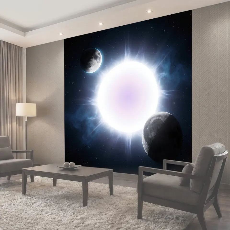 Фотообои Космическая звезда и две луны