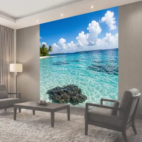 Фотообои Тропический берег с бирюзовой водой