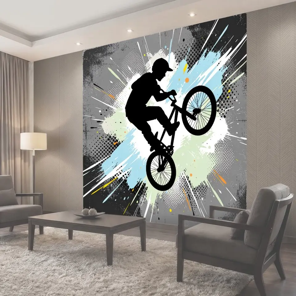 Фотообои BMX велосипедист в прыжке