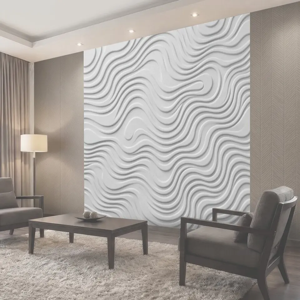 Фотообои Волнообразный рельеф серая текстура