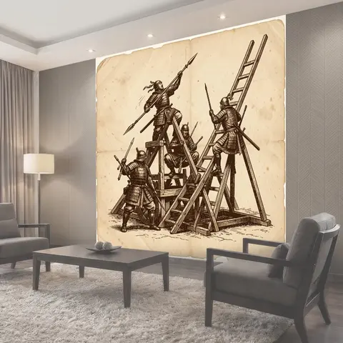 Фотообои Старинные бойцы с копьями