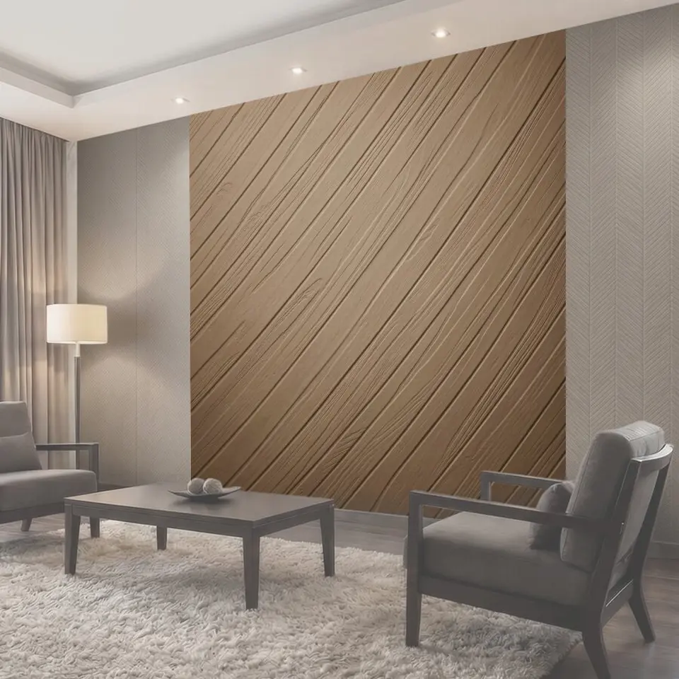 Фотообои Бежевая текстура деревянных планок