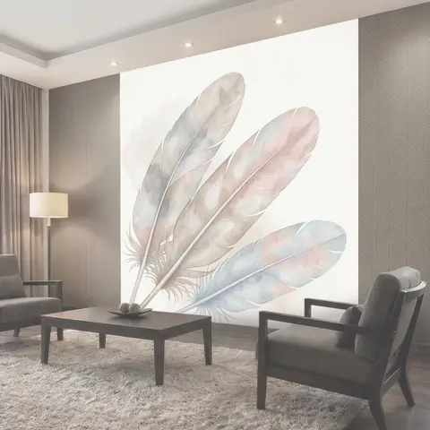 Фотообои Три нежных птичьих пера