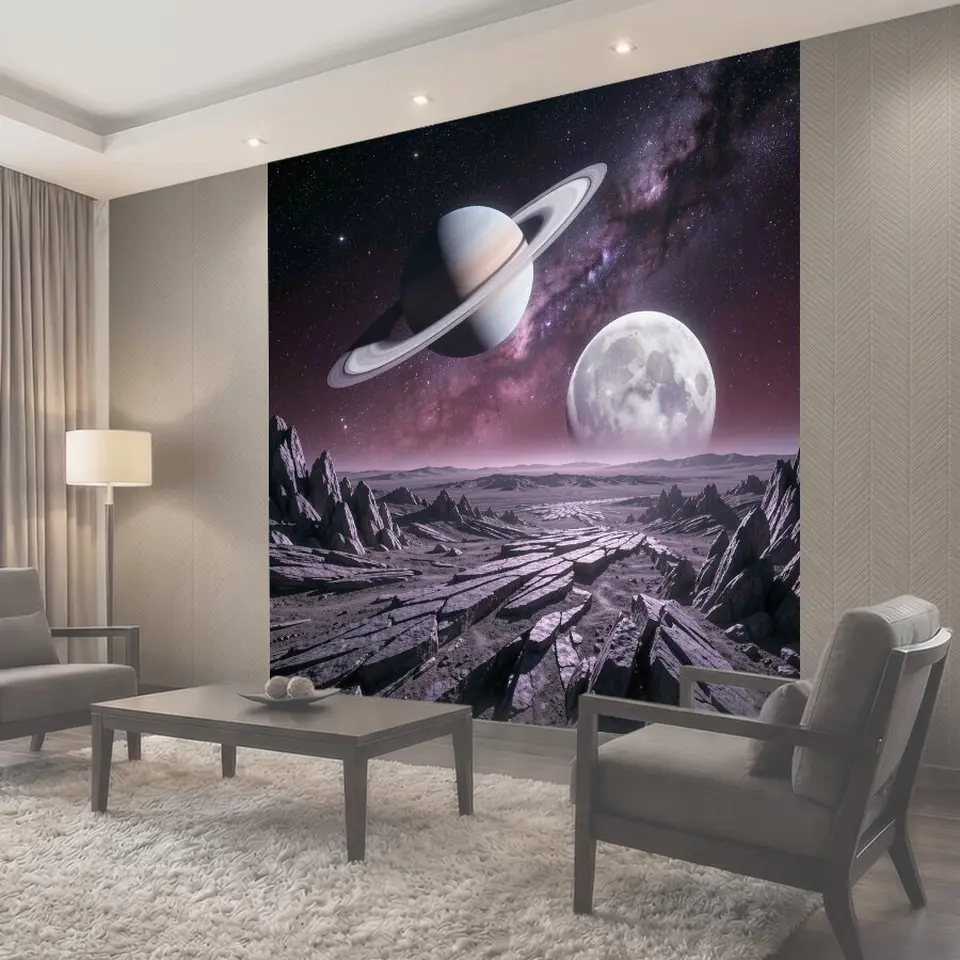 Фотообои Космический пейзаж с Сатурном