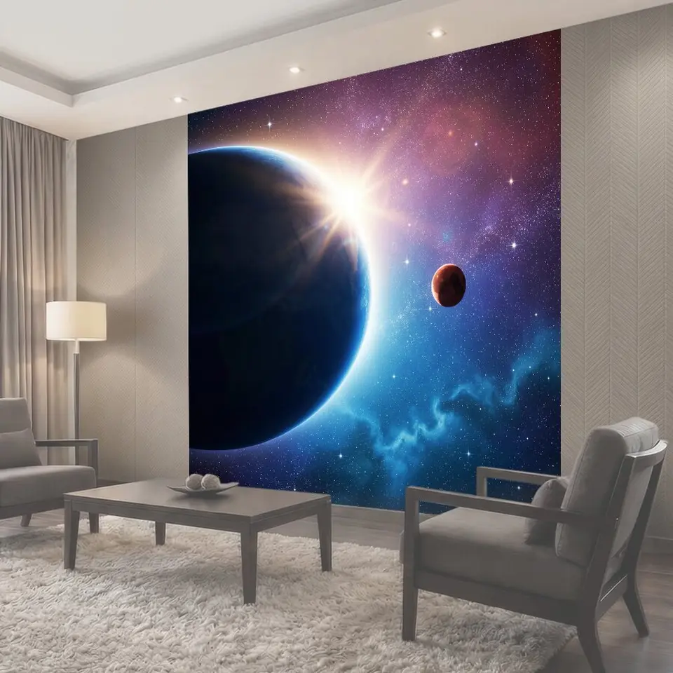 Фотообои Космические планеты и звездное небо