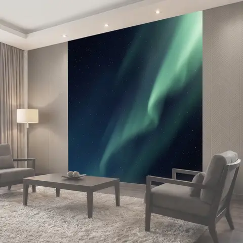 Фотообои Северное сияние в звездном небе