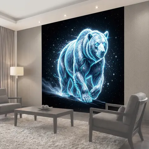 Фотообои Светящийся космический медведь