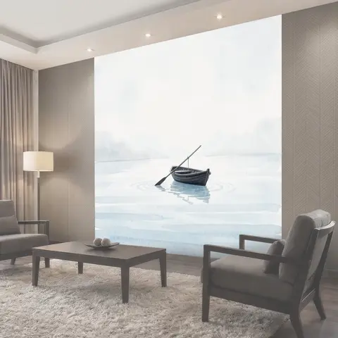 Фотообои Одинокая лодка на воде