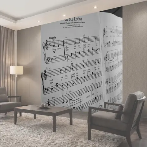 Фотообои Ноты, музыка, beatles
