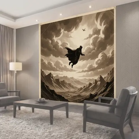 Фотообои Капюшонный странник в небе