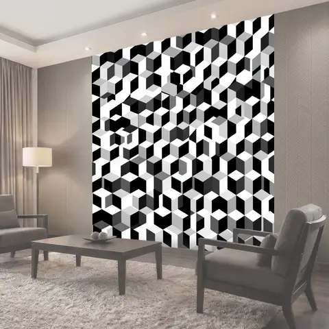 Фотообои Кубический 3D-паттерн в монохроме