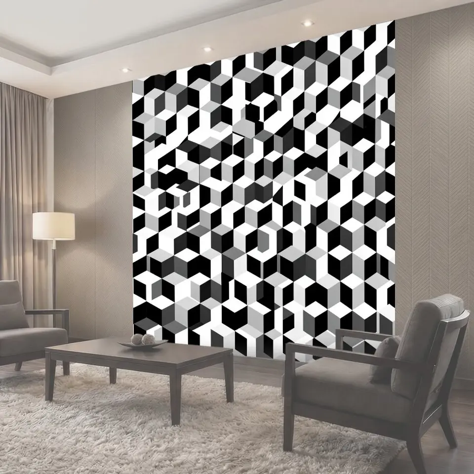 Фотообои Кубический 3D-паттерн в монохроме