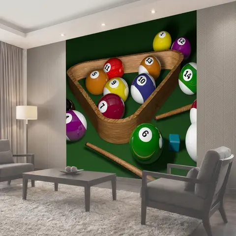 Фотообои Бильярд, игра, 3d