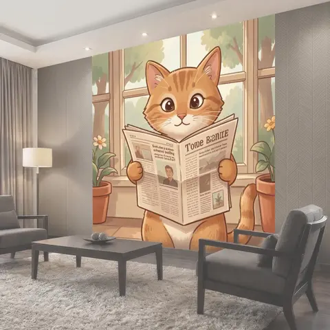 Фотообои Лисёнок читает книгу