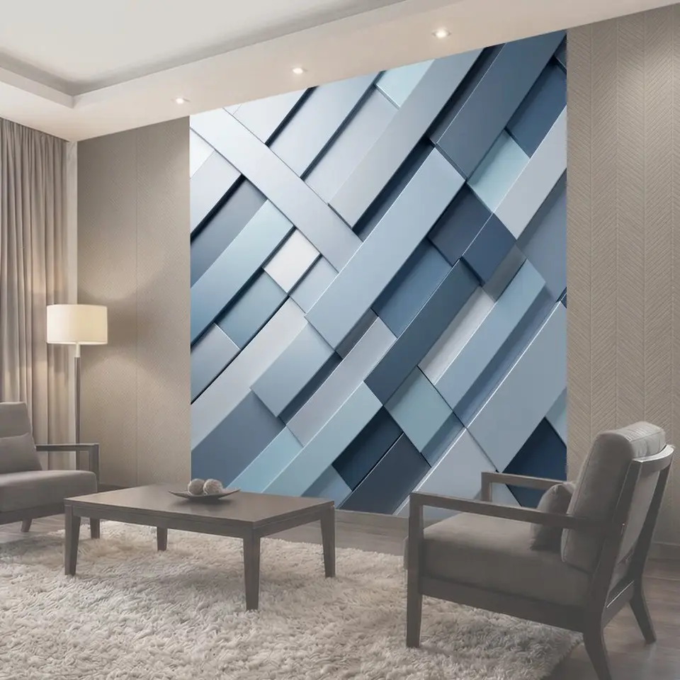 Фотообои Абстрактная геометрия в серо-голубых тонах
