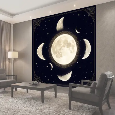 Фотообои Лунная композиция в звёздной рамке