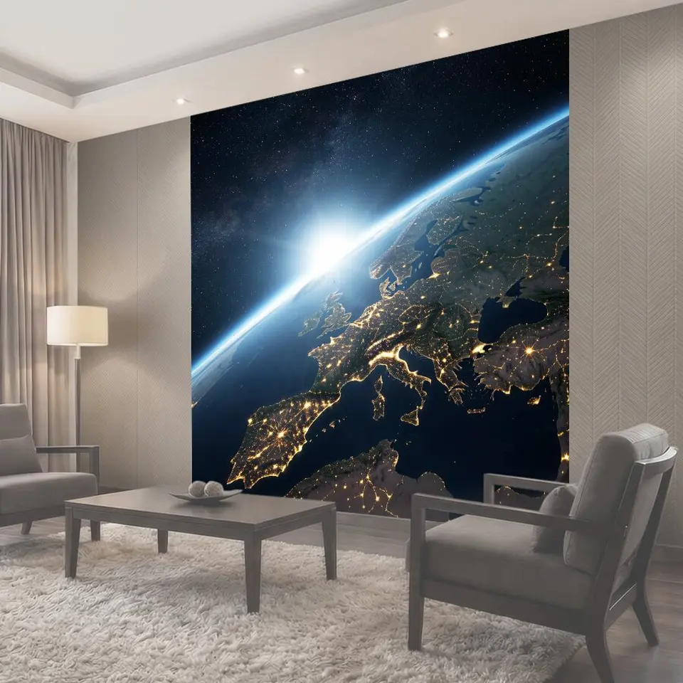 Фотообои Земля из космоса над Европой